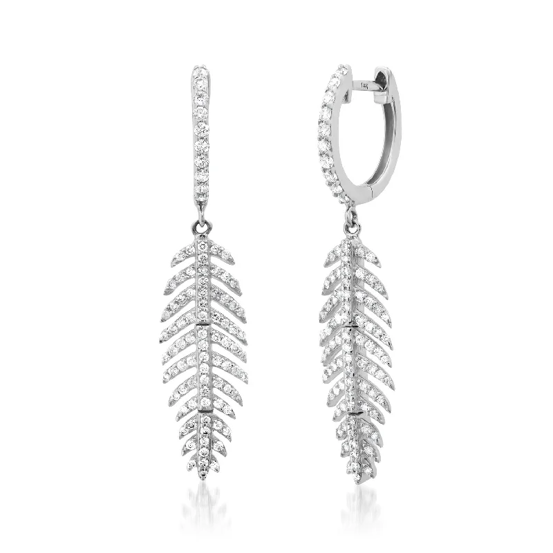 Get The Jewelry You Love At A Price You Love Fine Feather Drop Diamond Earrings