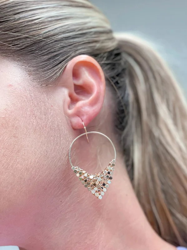 Luxury Jewelry At Unbeatable Discounts Gold Hoop Triangle Dangle Earrings