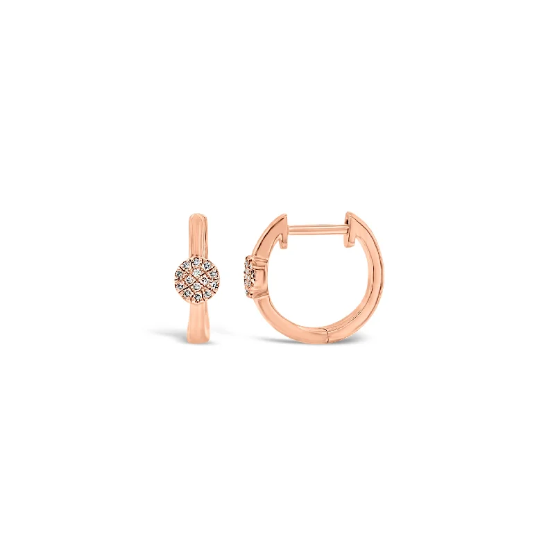 Personalized Engraved Jewelry For Meaningful Gifts Gold Huggie Earrings with Diamond Centers