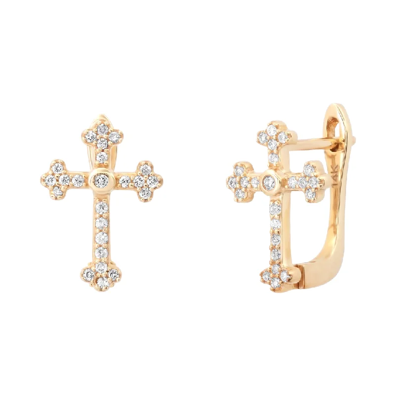 Celebrate With Sparkle – Jewelry Sale Now Live Have a Little Faith Diamond Cross Hinge Back Earrings