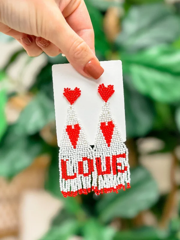 Jewelry Clearance Event – Stock Up Before It's Over 'LOVE' Fringe Dangle Earrings