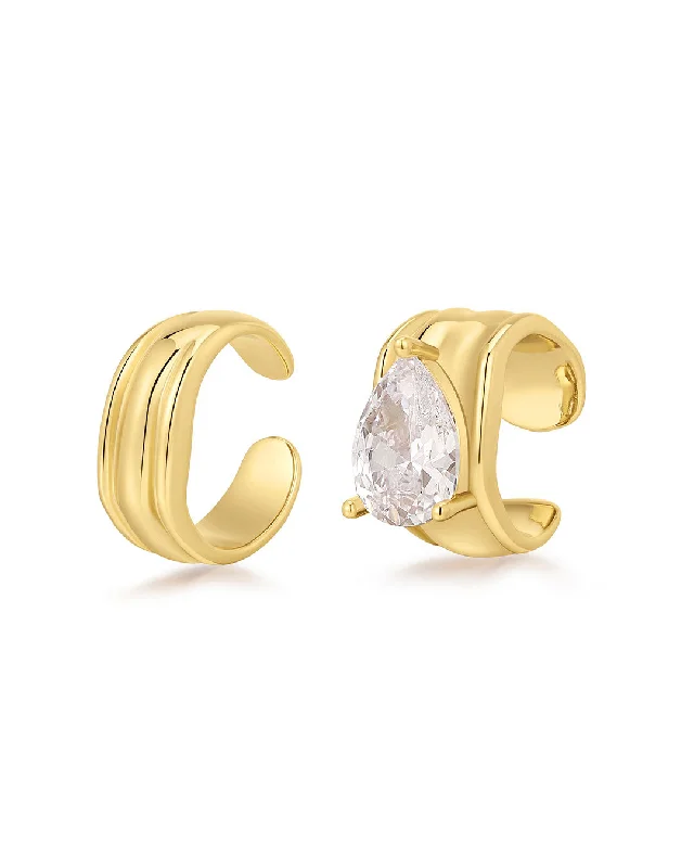Customized Silver Jewelry For Unique Style Luxe Stone Ear Cuff Set