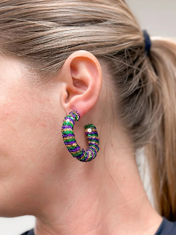 Flash Jewelry Sale – Get Stunning Pieces At Low Prices Mardi Gras Bold Sequin Hoop Earrings