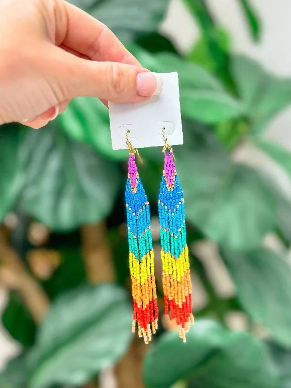High-End Sparkle, Low-End Prices – Jewelry Sale Live Rainbow Beaded Fringe Dangle Earrings