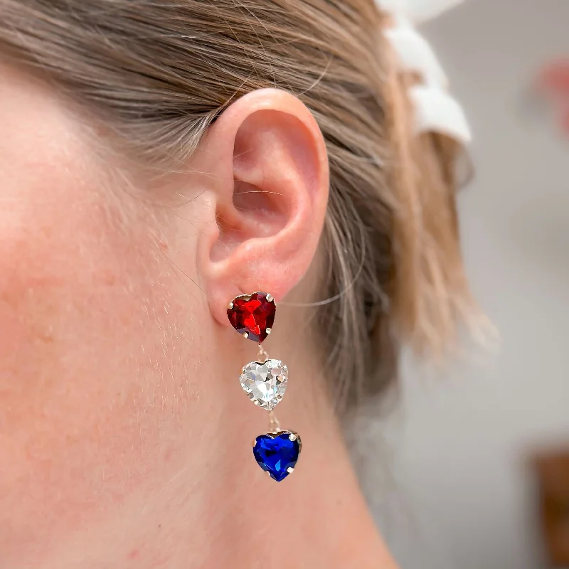 Exclusive Jewelry Offers – Sparkle For Less Red, White, & Blue Heart Gem Dangle Earrings Exclusive Jewelry Offers – Sparkle For Less Red, White, & Blue Heart Gem Dangle Earrings