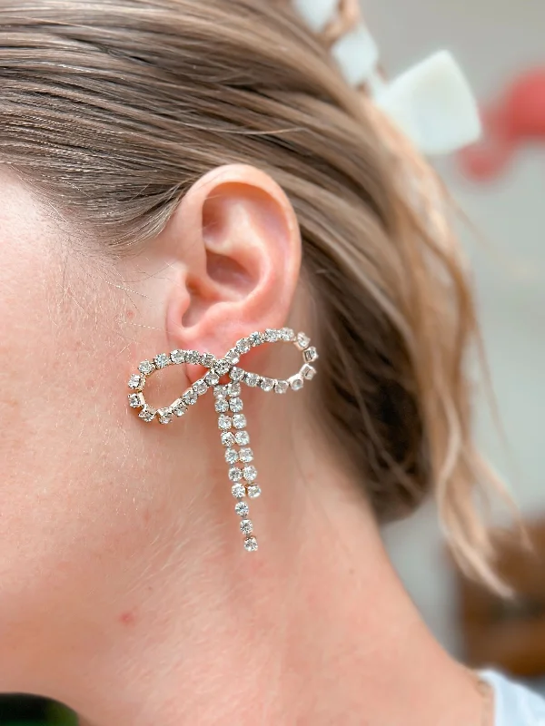 Fashion-Forward Jewelry At Incredible Prices Rhinestone Bow Statement Earrings