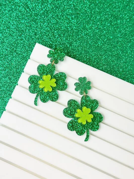 Don't Miss Our Biggest Jewelry Sale Of The Season Shimmering Lucky Clover Dangle Earrings