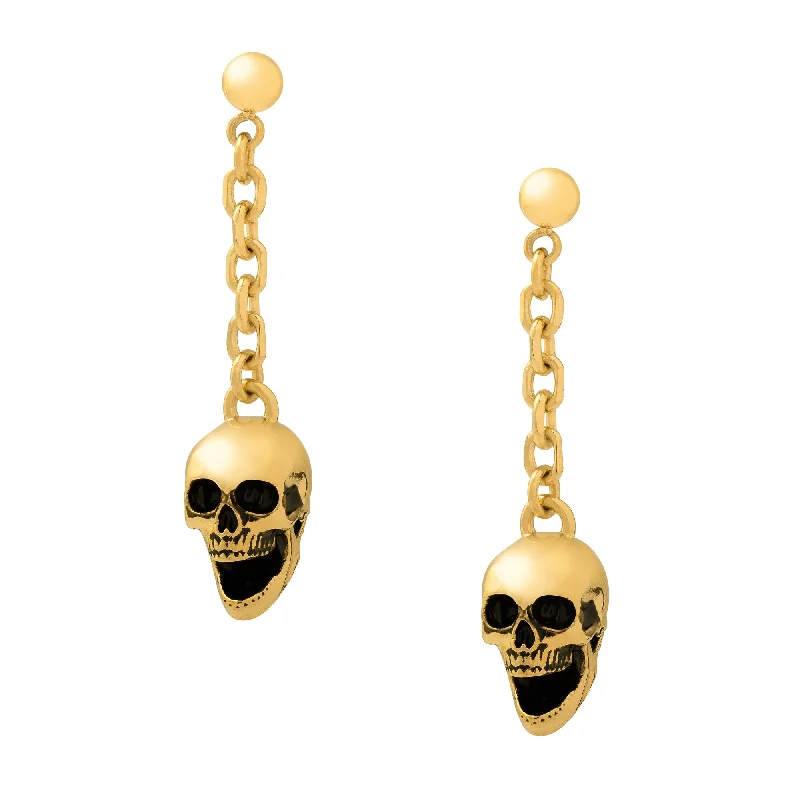 Jewelry Flash Sale – Stylish Designs At Unbeatable Rates Skull Drop Earrings (Gold)
