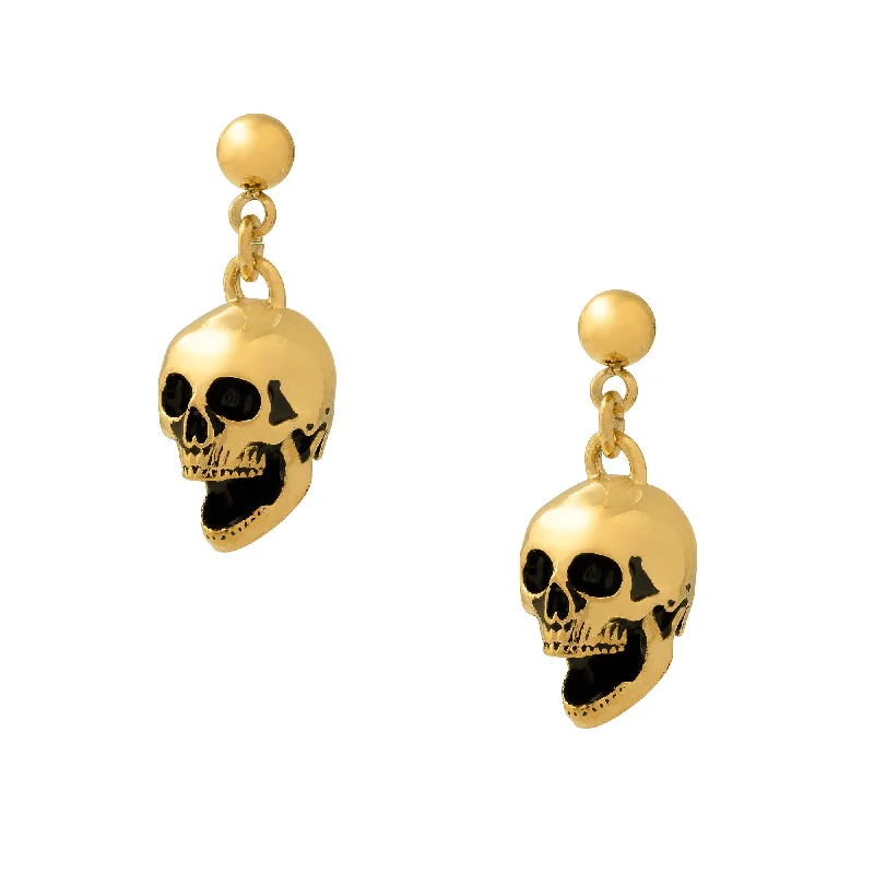 Unique Jewelry Designs Now At Discounted Rates Skull Earrings (Gold)