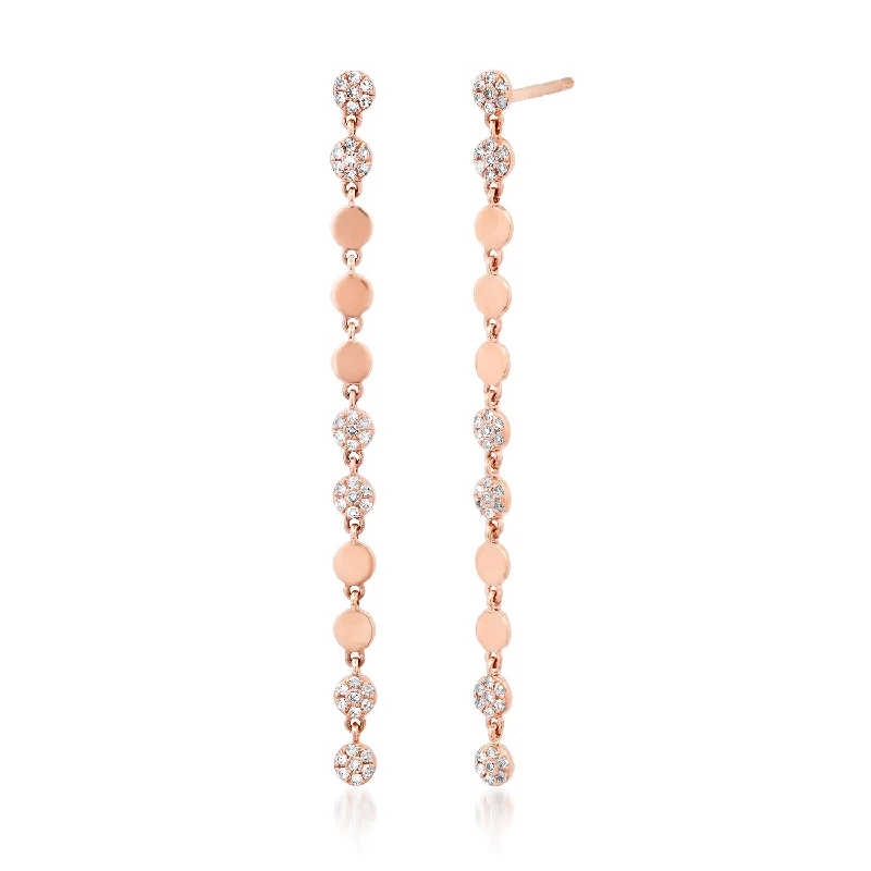 Modern Statement Jewelry For Bold Styling Sleek Diamond Disk Drop Earrings