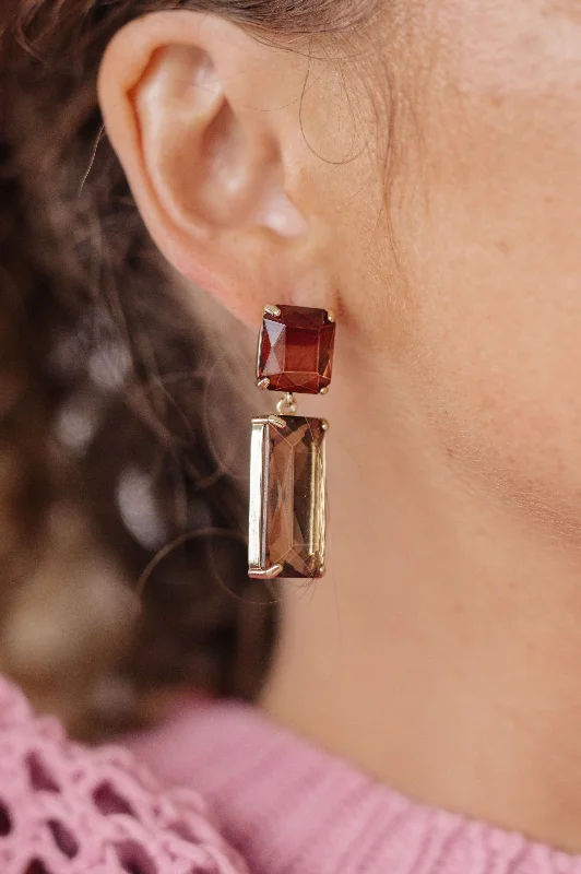 Luxury Jewelry Without The Luxury Price Tag Black Friday Blowout: Sparkly Spirit Rectangle Crystal Earrings in Smoke