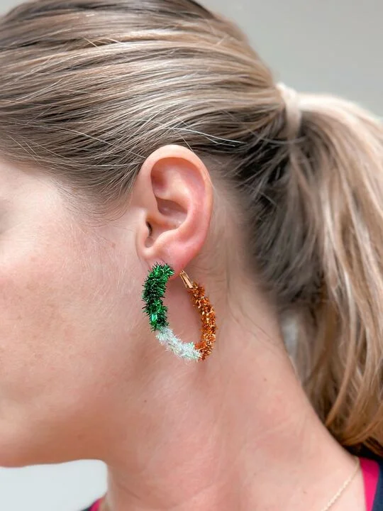 Holiday Jewelry Sale – Perfect Gifts At The Best Prices St. Patrick's Day Tinsel Hoop Earrings