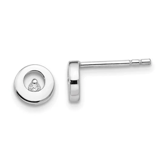 Shop Stylish Jewelry Now And Save Big Sterling Silver Rhodium-plated Diamond Stud Post Earrings