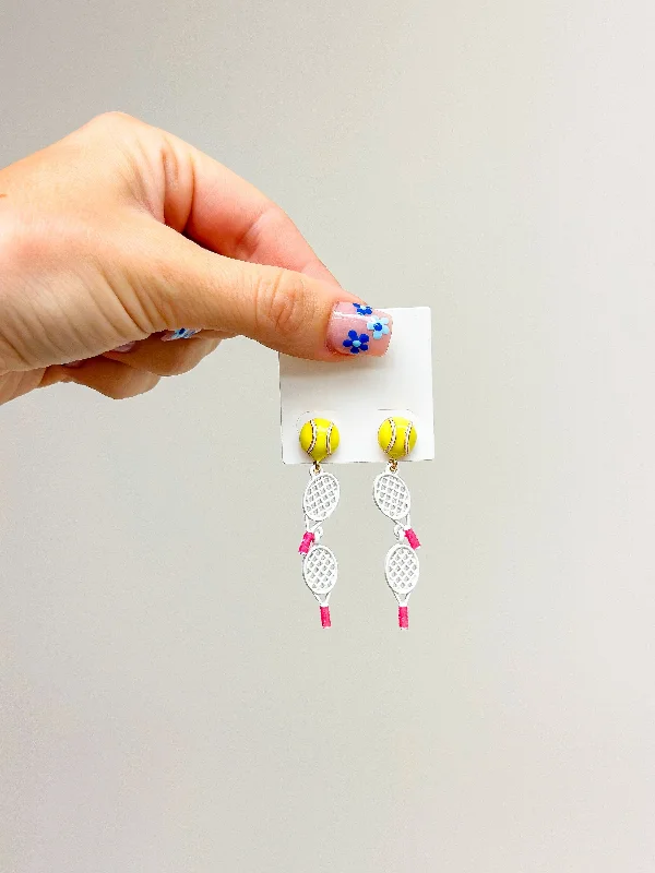 Luxury Jewelry At Unbeatable Discounts Tennis Racket Layered Dangle Earrings