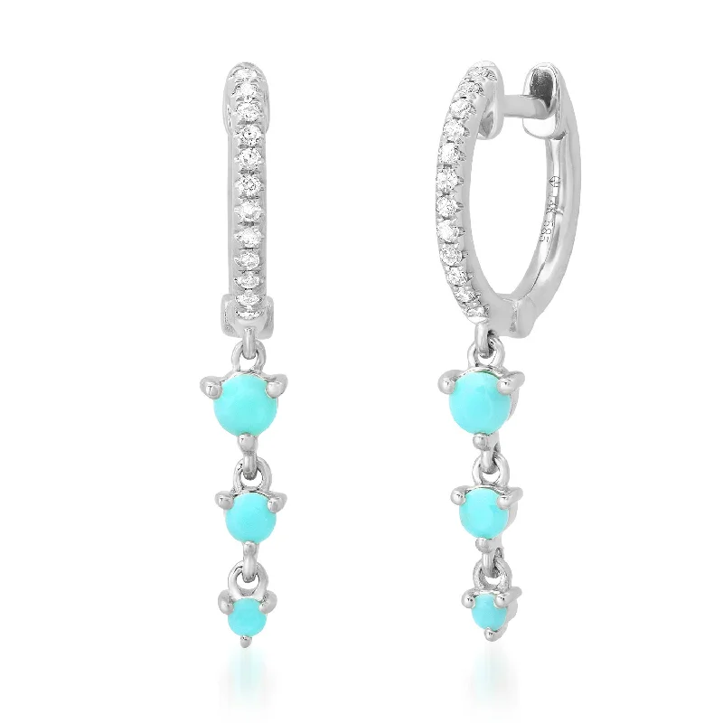 Handcrafted Jewelry Sale – Unique Designs At Low Prices Turquoise & Diamond Shimmy & Drop Huggie Earrings Handcrafted Jewelry Sale – Unique Designs At Low Prices Turquoise & Diamond Shimmy & Drop Huggie Earrings
