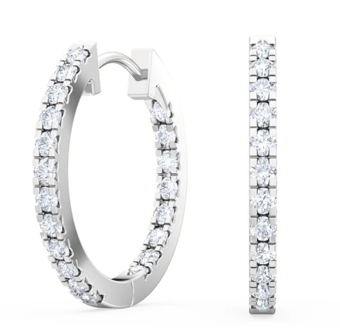 Special Jewelry Deals – Upgrade Your Collection White Gold Inside Outside Diamond Hoops Special Jewelry Deals – Upgrade Your Collection White Gold Inside Outside Diamond Hoops