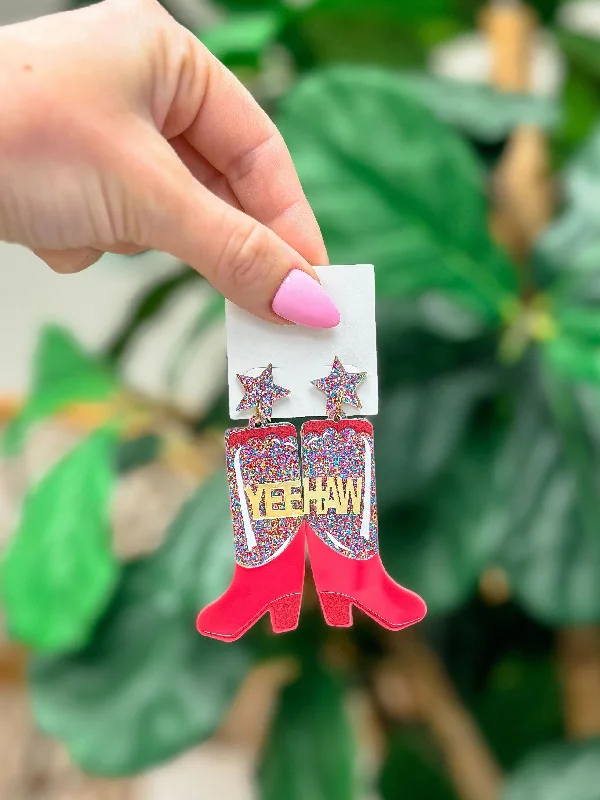 Personalized Jewelry Sale – Meaningful Gifts At Great Prices 'Yeehaw' Glitter Boot Dangle Earrings