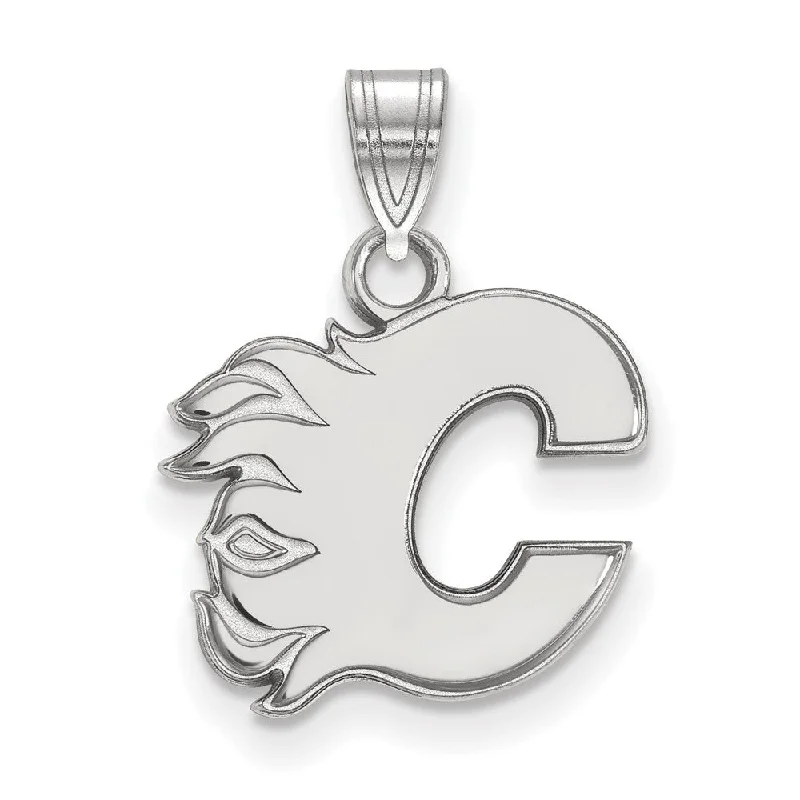 Personalized Jewelry Sale – Meaningful Gifts At Great Prices 10k White Gold NHL Calgary Flames Small Pendant