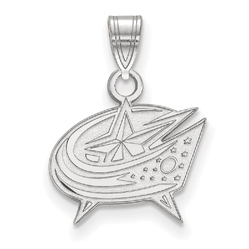 Once-A-Year Jewelry Sale – Grab Your Favorites Now 10k White Gold NHL Columbus Blue Jackets Small Pendant