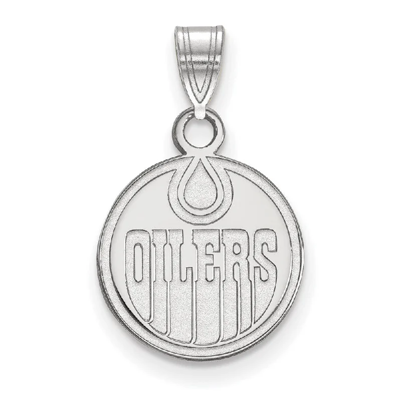 Adjustable Charm Bracelets For A Perfect Fit 10k White Gold NHL Edmonton Oilers Small Disc Pendant