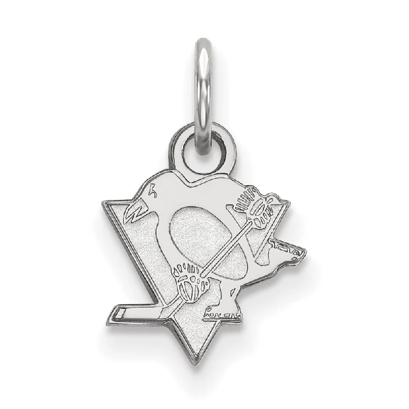 Luxury Jewelry Sale – Sparkle For Less 10k White Gold NHL Pittsburgh Penguins XS (Tiny) Charm or Pendant