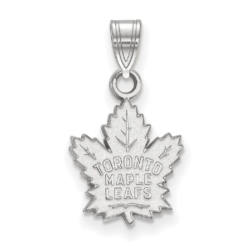 Luxury Jewelry At Unbeatable Discounts 10k White Gold NHL Toronto Maple Leafs Small Pendant