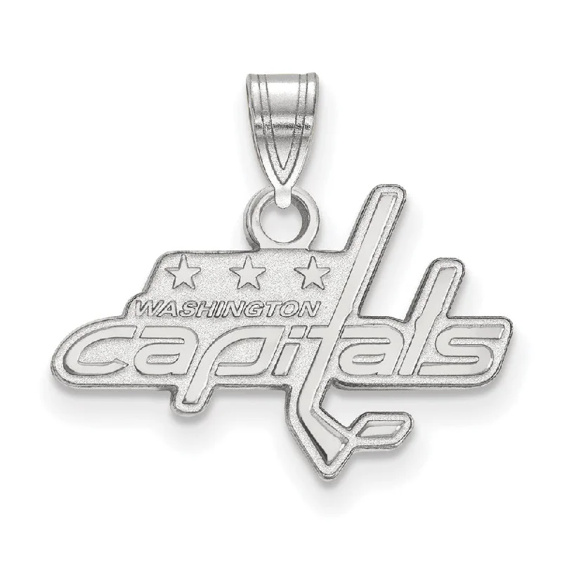 Elevate Your Outfit With Discounted Statement Jewelry 10k White Gold NHL Washington Capitals Small Pendant