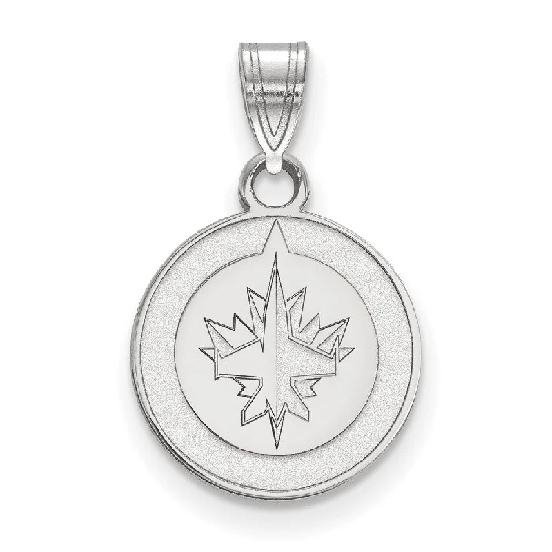 Buy More, Save More On Stunning Jewelry Pieces 10k White Gold NHL Winnipeg Jets Small Disc Pendant