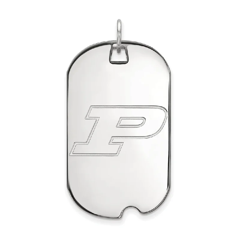 High-Quality Gemstone Jewelry For Special Occasions 10k White Gold Purdue Large Initial P Dog Tag Pendant High-Quality Gemstone Jewelry For Special Occasions 10k White Gold Purdue Large Initial P Dog Tag Pendant