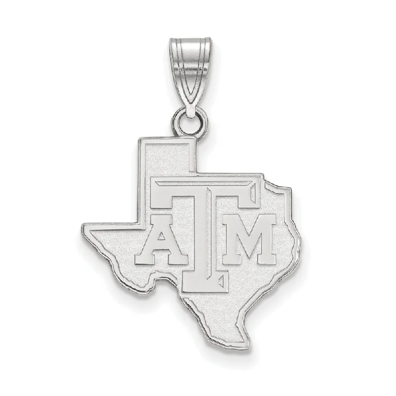 10k White Gold Texas A&M U. Large Logo Pendant