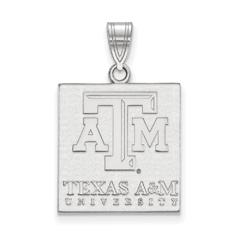 10k White Gold Texas A&M U. Large Pendant