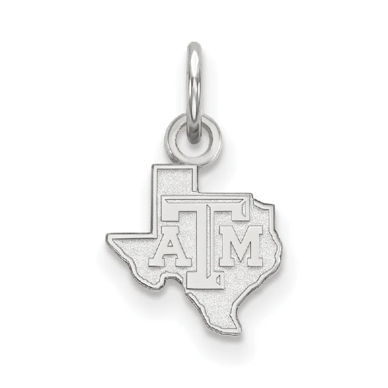 10k White Gold Texas A&M U. XS (Tiny) Logo Charm or Pendant