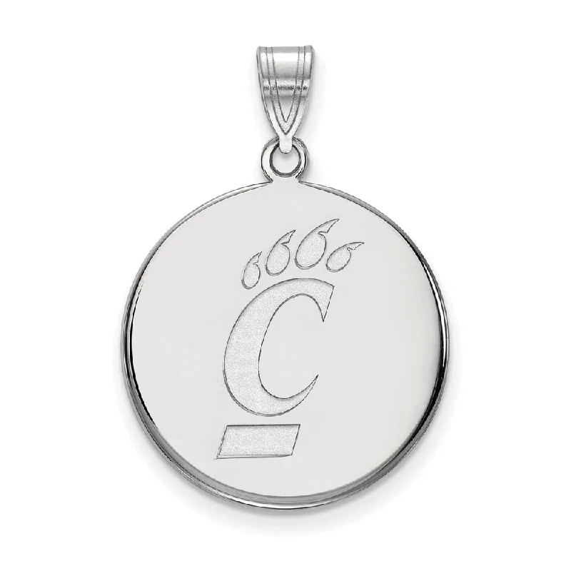 10k White Gold U of Cincinnati Large Logo Disc Pendant