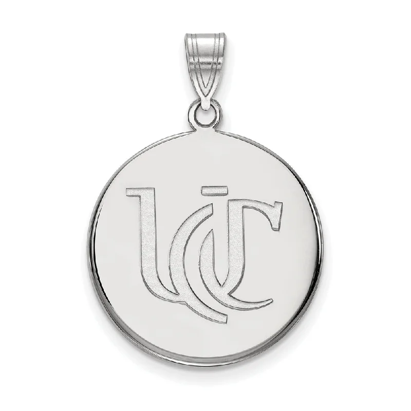 10k White Gold U of Cincinnati Large 'UC' Disc Pendant