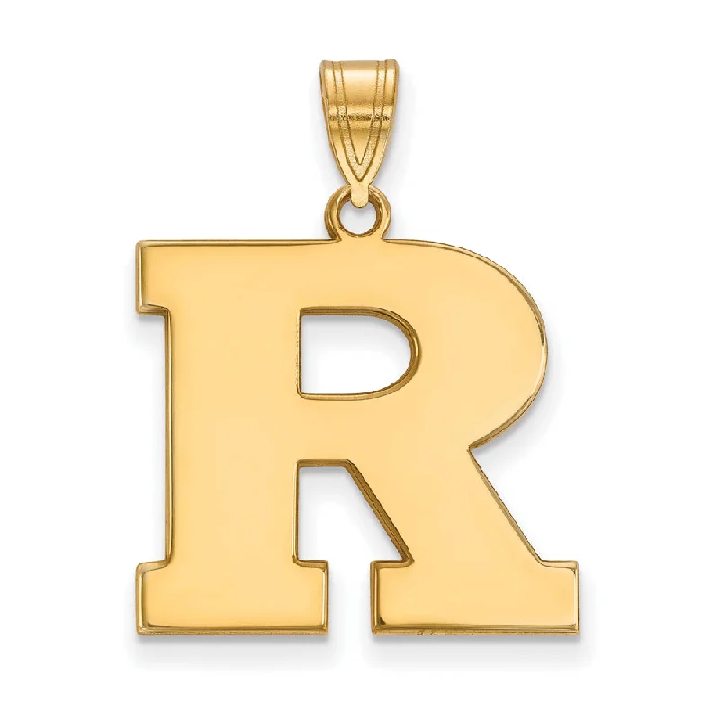 Final Call For Exquisite Jewelry At Reduced Rates 14k Gold Plated Silver Rutgers Large Initial R Pendant Final Call For Exquisite Jewelry At Reduced Rates 14k Gold Plated Silver Rutgers Large Initial R Pendant