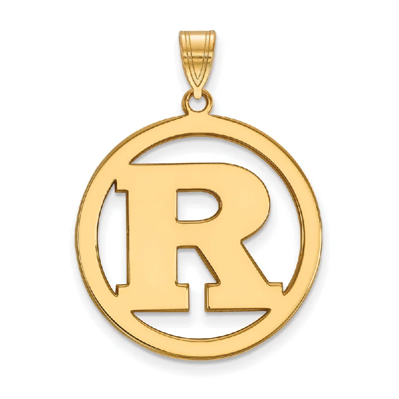 Get The Sparkle You Love At Prices You Adore 14k Gold Plated Silver Rutgers XL Initial R Circle Pendant Get The Sparkle You Love At Prices You Adore 14k Gold Plated Silver Rutgers XL Initial R Circle Pendant