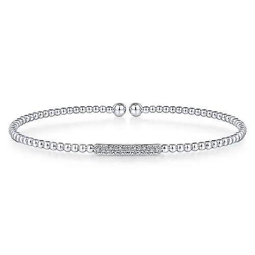 Jewelry Clearance – Final Chance To Save Big 14K White Gold Bujukan Bead Cuff Bracelet with Diamonds Jewelry Clearance – Final Chance To Save Big 14K White Gold Bujukan Bead Cuff Bracelet with Diamonds