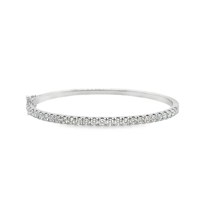 Stunning Statement Jewelry, Unbeatable Discounts 14K White Gold Diamond Bangle Bracelet - 2.06ctw Stunning Statement Jewelry, Unbeatable Discounts 14K White Gold Diamond Bangle Bracelet - 2.06ctw