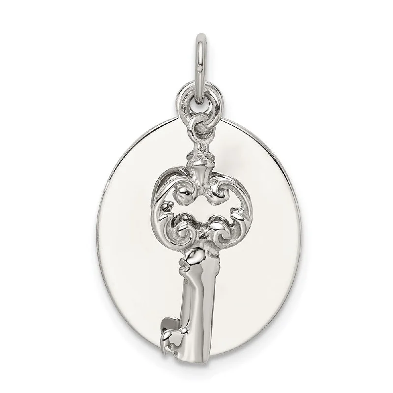 Affordable Luxury Jewelry – Style At A Great Price 14k White Gold Key and Tag Charm