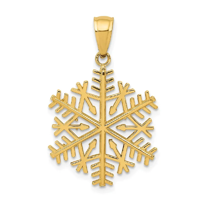 Trending Jewelry Styles Now At Limited-Time Discounts 14k Yellow Gold 3D Aspen Snowflake Pendant, 3/4 Inch
