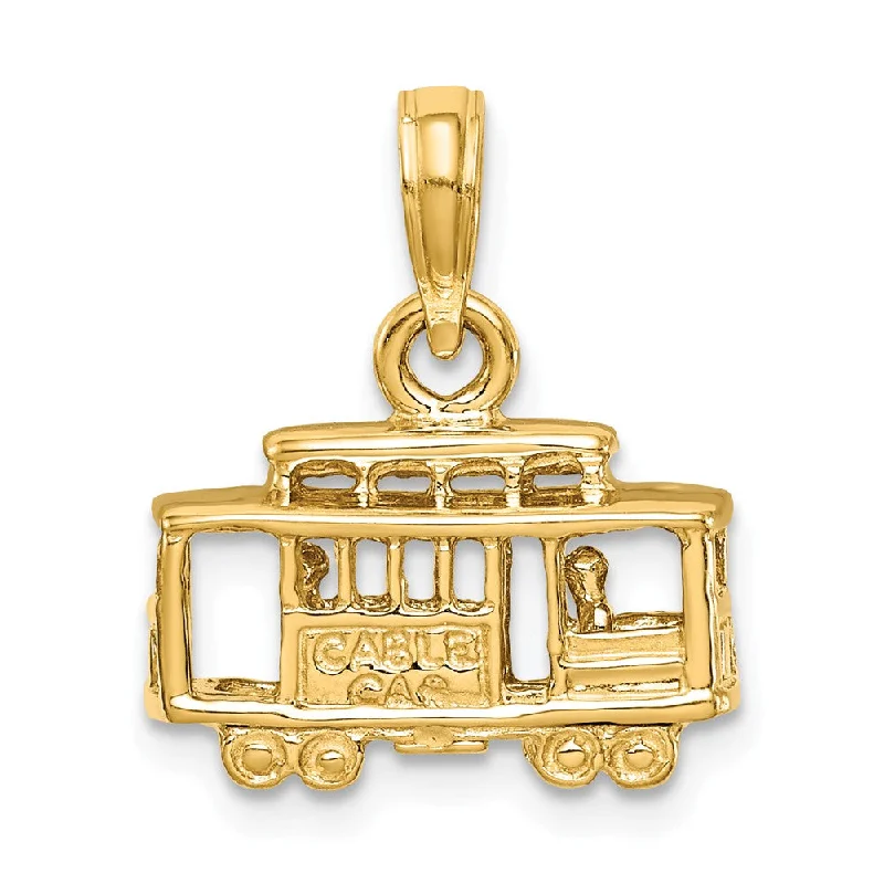 Celebrate Every Occasion With Sparkling Savings 14k Yellow Gold 3D Cable Car Pendant Celebrate Every Occasion With Sparkling Savings 14k Yellow Gold 3D Cable Car Pendant