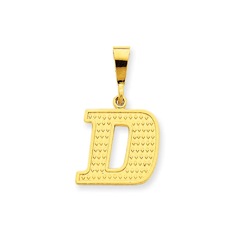 Discover Unique Jewelry With Special Limited-Time Offers 14k Yellow Gold, Ashley Collection, Textured Initial D Pendant Discover Unique Jewelry With Special Limited-Time Offers 14k Yellow Gold, Ashley Collection, Textured Initial D Pendant