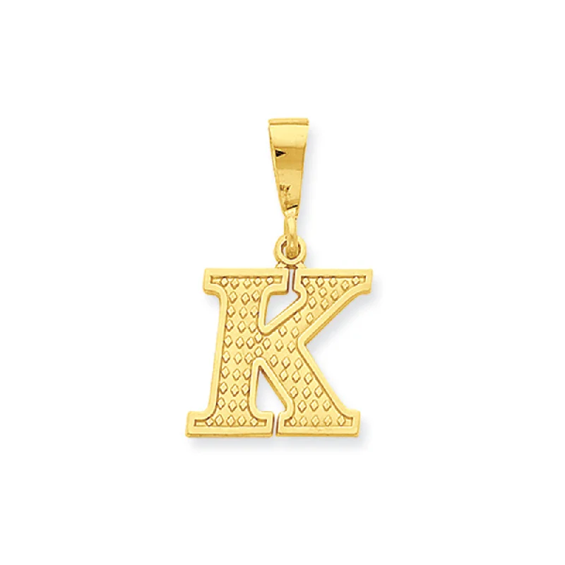 Flash Sale On Exquisite Jewelry – Don't Miss Out 14k Yellow Gold, Ashley Collection, Textured Initial K Pendant