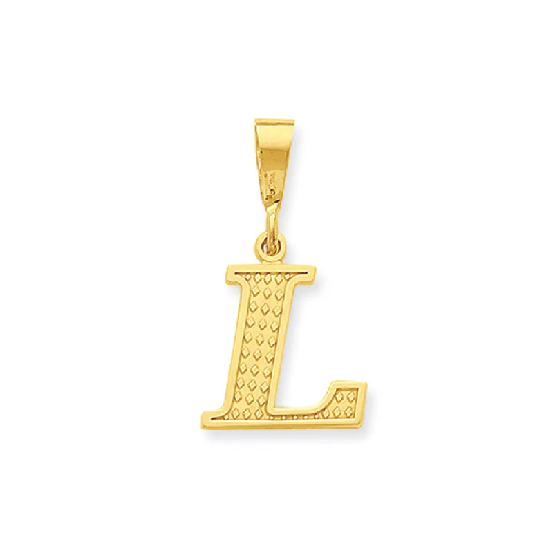 Get The Sparkle You Love At Prices You Adore 14k Yellow Gold, Ashley Collection, Textured Initial L Pendant