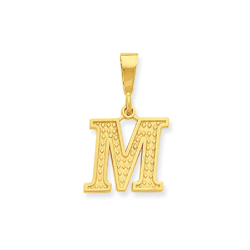 Exclusive Jewelry Sale – Limited-Time Discounts 14k Yellow Gold, Ashley Collection, Textured Initial M Pendant