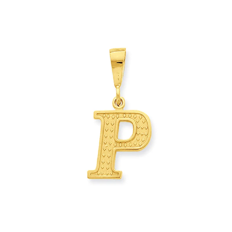 Everyday Jewelry Essentials Now On Sale 14k Yellow Gold, Ashley Collection, Textured Initial P Pendant Everyday Jewelry Essentials Now On Sale 14k Yellow Gold, Ashley Collection, Textured Initial P Pendant