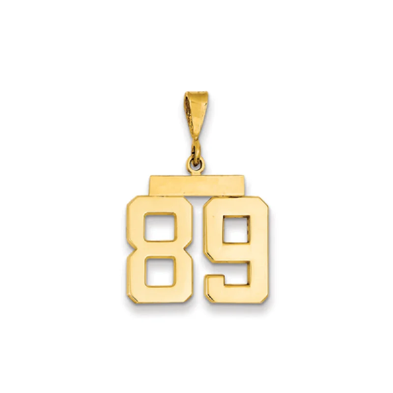 14k Yellow Gold, Athletic Collection Medium Polished Number 89 Pendant