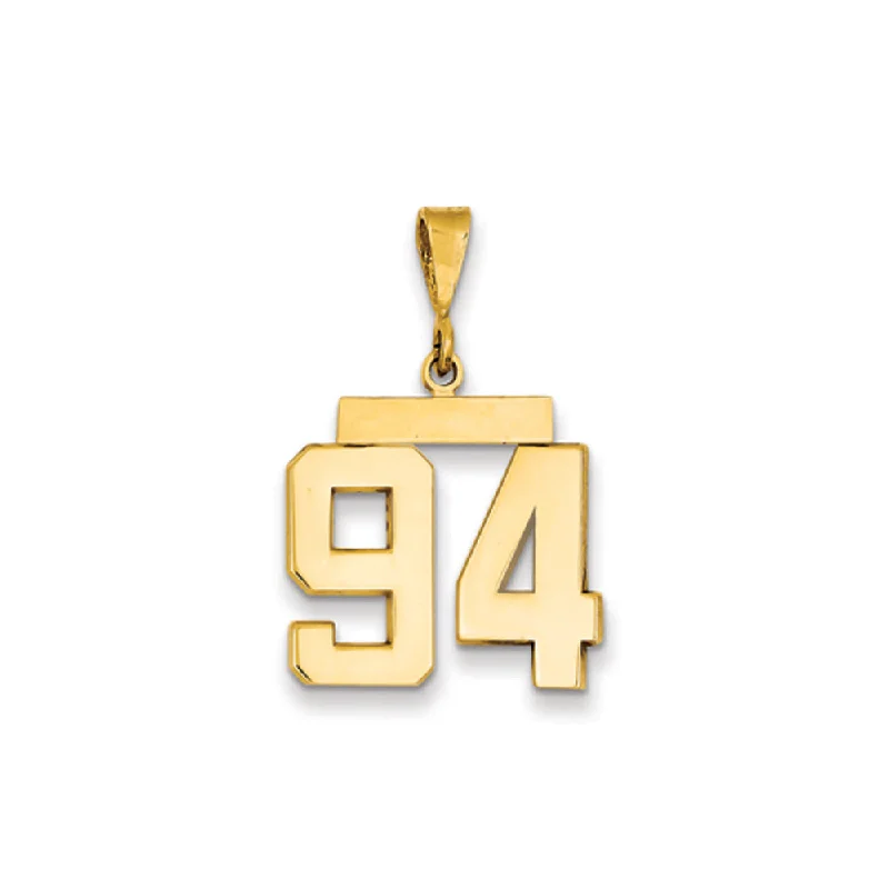 14k Yellow Gold, Athletic Collection Medium Polished Number 94 Pendant