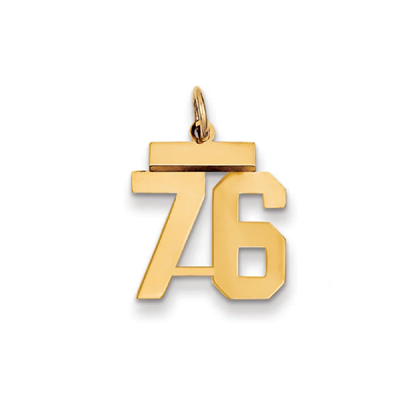 Shop High-Quality Jewelry At Jaw-Dropping Discounts 14k Yellow Gold, Athletic Collection, Small Polished Number 76 Pendant Shop High-Quality Jewelry At Jaw-Dropping Discounts 14k Yellow Gold, Athletic Collection, Small Polished Number 76 Pendant