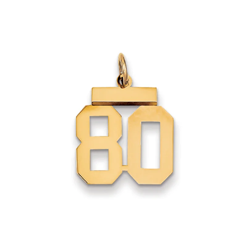 Jewelry Clearance Event – Stock Up Before It's Over 14k Yellow Gold, Athletic Collection, Small Polished Number 80 Pendant Jewelry Clearance Event – Stock Up Before It's Over 14k Yellow Gold, Athletic Collection, Small Polished Number 80 Pendant